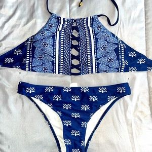 Blue pattern bikini